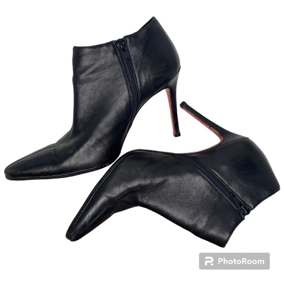 Christian Louboutin (resoled) heeled ankle booties Sz 37 1/2 - Picture 9 of 14